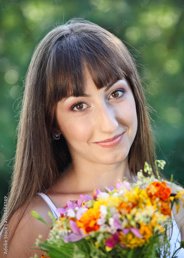 Beautiful young girl in summer park Beautiful young girl in summer park