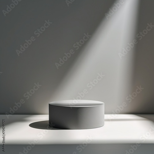abstract grey pedestal, tabletop photography, minimalist palette