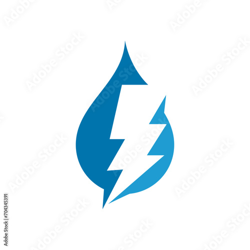 thunder waterdrop logo vector icon illustration