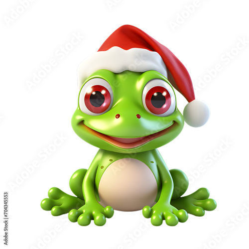 christmas frog on transparent background
