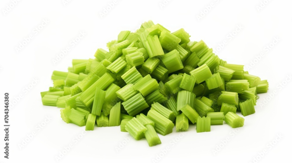 Freshly cut celery sticks piled high – crisp and vibrant vegetable snack on white background
Freshly cut celery sticks piled high – crisp and vibrant vegetable snack on white background