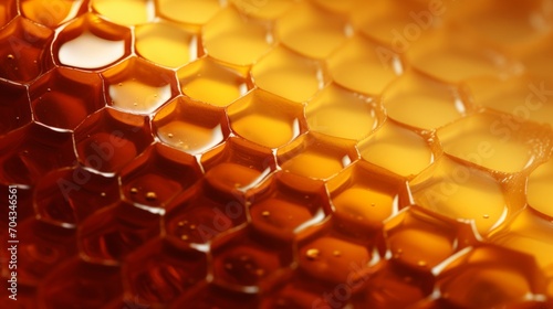 Golden elegance: captivating close-up of detailed honey texture, a sweet delight 
