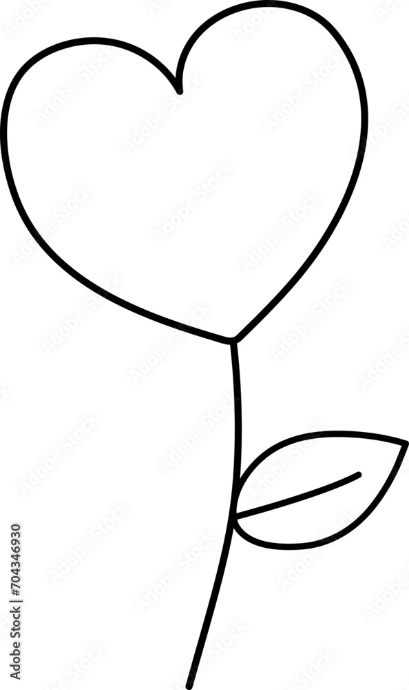 Heart Shaped Flower Outline Heart Shaped Flower Outline