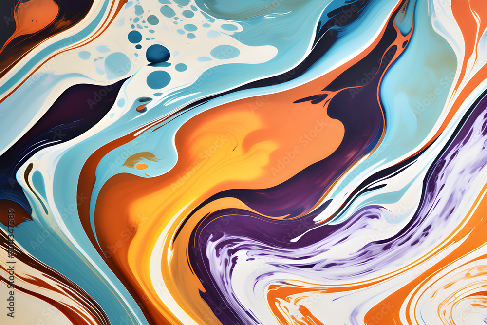 Closeup of abstract oil paint background texture with liquid fluid marbled paper texture banner texture. Generative AI (생성형 AI)
Closeup of abstract oil paint background texture with liquid fluid marbled paper texture banner texture. Generative AI (생성형 AI)
