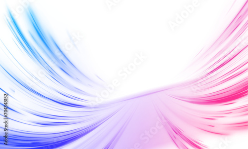 Panoramic high speed technology concept, neon lines on white transparent background in PNG format. 
