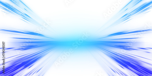 Panoramic high speed technology concept, neon lines on white transparent background in PNG format. 