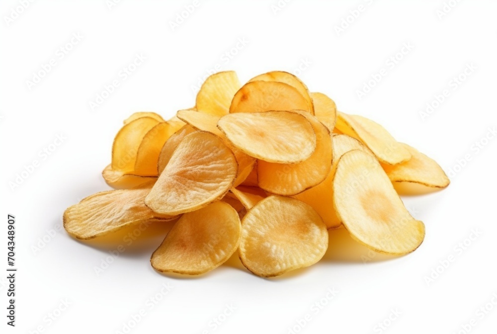 potato with potato chips isolated on white background. generatif ai potato with potato chips isolated on white background. generatif ai