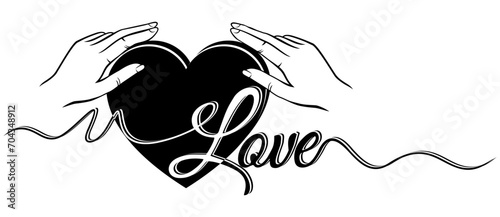 illustration of a heart and hands