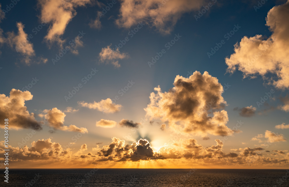 Sunset over the sea on the Island of Angelsey , North Wales Sunset over the sea on the Island of Angelsey , North Wales