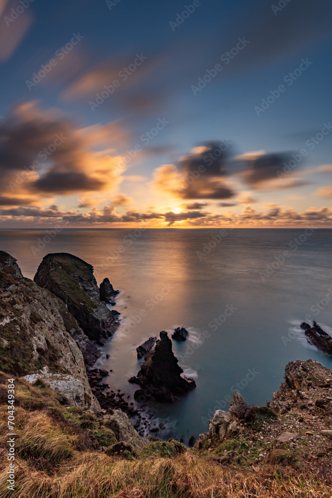 Sunset over the sea on the Island of Angelsey , North Wales