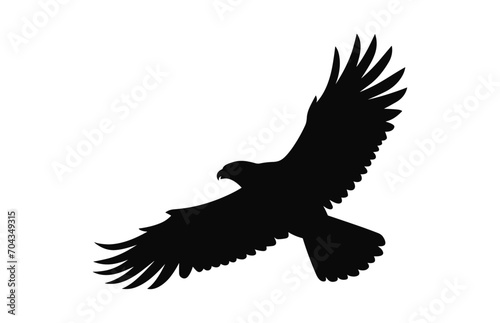 Flying Hawk Bird Silhouette Vector Clip art
