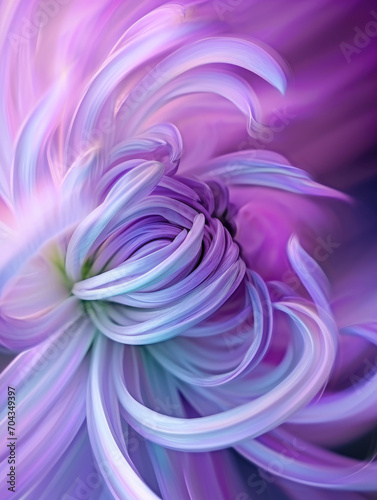 macro photo of a beautiful turning energetically, abstract background with flowers