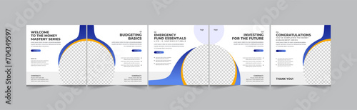 Financial coaching social media carousel, Instagram carousel template for financial advisor, EPS vector illustration eps 10