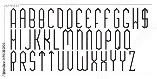 Alphabet Split Monogram, Split Letter Monogram, Alphabet Frame Font. Laser cut template. Initial monogram letters.