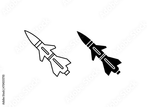 Missile Icon Set. Vector illustration photo