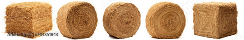 hay bales, straw bale isolated on transparent background photo