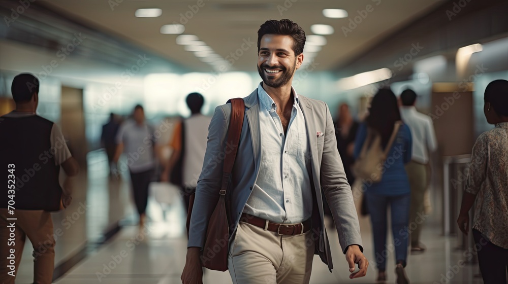 asian passengers in the airport traveling at destination