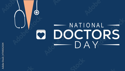 National Doctors' Day is observed every year in March. Holiday, poster, card and background vector illustration design.