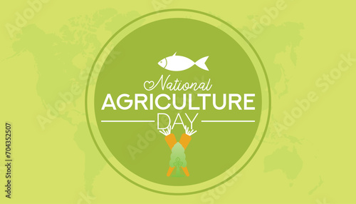 National Agriculture day is observed every year in March. Holiday, poster, card and background vector illustration design.