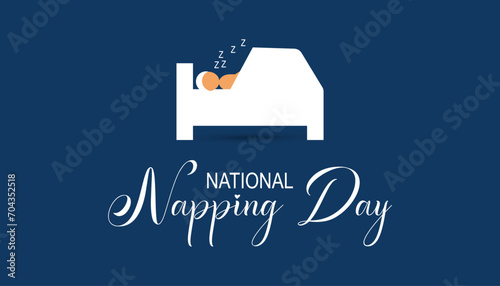 National Napping day is observed every year in March. Holiday, poster, card and background vector illustration design.