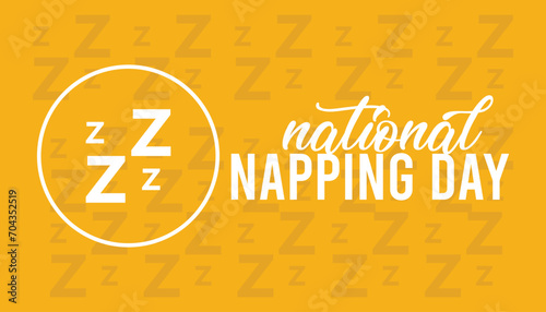 National Napping day is observed every year in March. Holiday, poster, card and background vector illustration design.