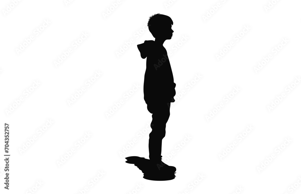 A Silhouette of a Boy black vector isolated on a white background