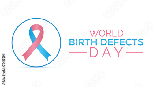 World Birth Defects Day is observed every year in March. Holiday, poster, card and background vector illustration design.