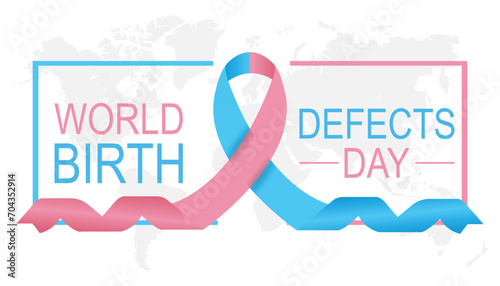 World Birth Defects Day is observed every year in March. Holiday, poster, card and background vector illustration design.