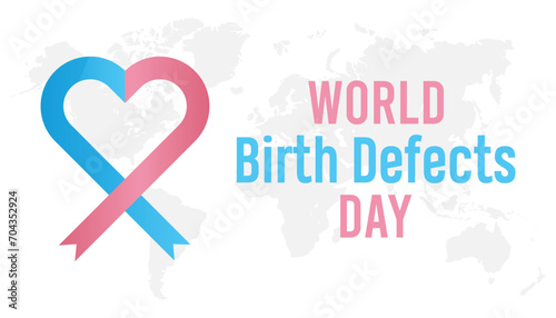 World Birth Defects Day is observed every year in March. Holiday, poster, card and background vector illustration design.