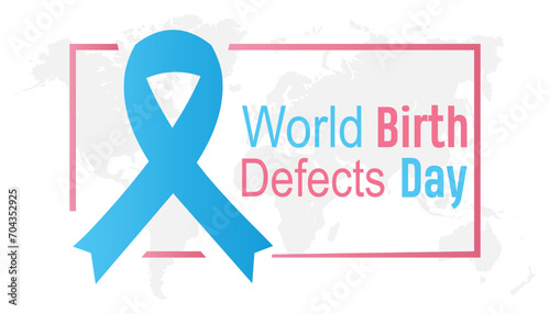 World Birth Defects Day is observed every year in March. Holiday, poster, card and background vector illustration design.