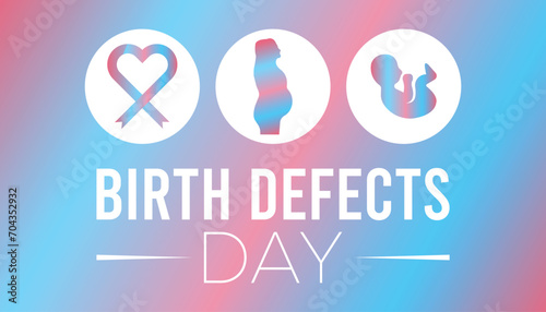 World Birth Defects Day is observed every year in March. Holiday, poster, card and background vector illustration design.