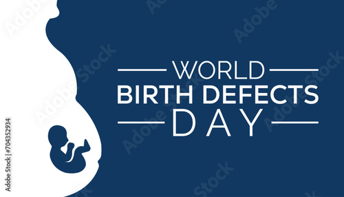 World Birth Defects Day is observed every year in March. Holiday, poster, card and background vector illustration design. photo