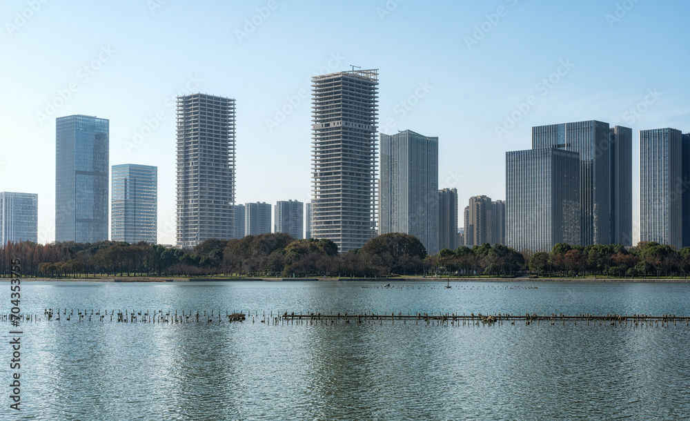 Fototapeta premium modern city business building scenery