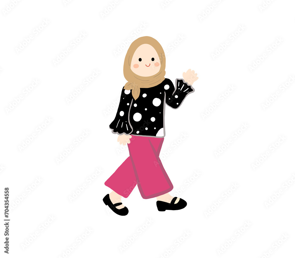 cute fashionable hijab girl/women illustration isolated png cute fashionable hijab girl/women illustration isolated png