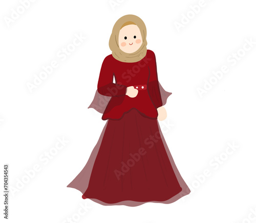 cute fashionable hijab girl/women illustration isolated png