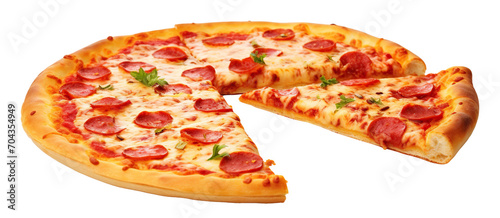 Delicious pizza cut out
