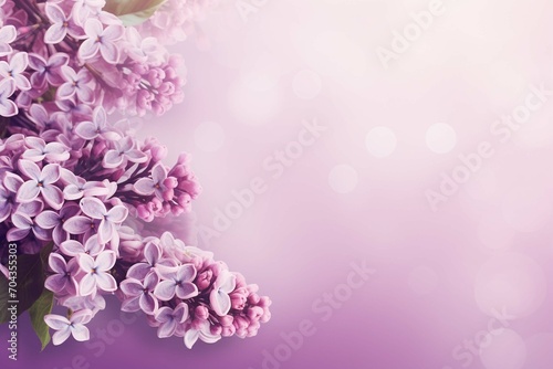Lilac flowers banner with copy space. Beautiful natural floral background © Areesha