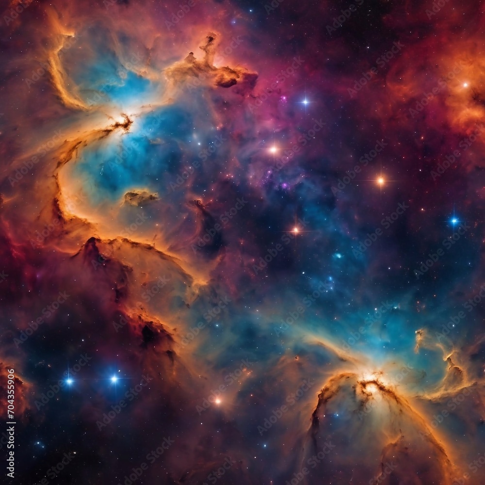 Fototapeta premium Nebula and galaxies in space. Abstract cosmos background 