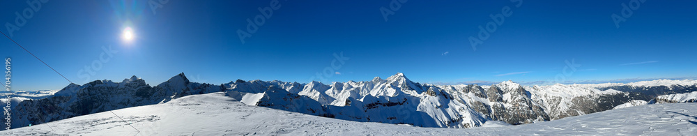 Winterpanorama Stubaier Alpen Obernberger Tribulauen über Gnschnitztal bis Brennerstrasse