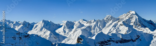 Winterpanorama Stubaier Alpen Geschnitztal - Muttenkopf vom Feuerstein bis Habicht
