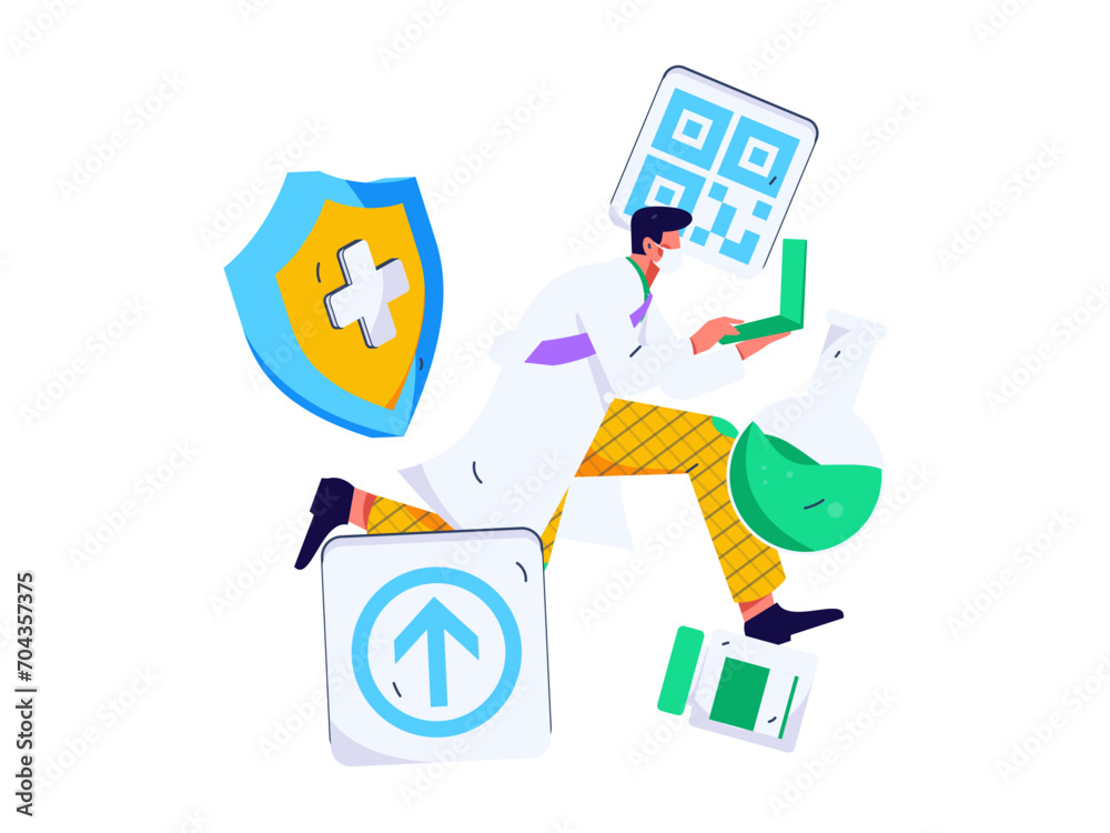 Medical characters fighting the epidemic flat vector concept operation hand drawn illustration
Medical characters fighting the epidemic flat vector concept operation hand drawn illustration