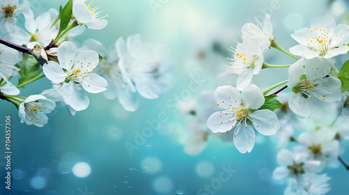 art abstract spring background or summer background on blue illustration