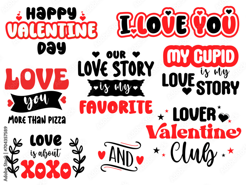 Collection of Happy Valentine's Day sublimation bundle black and red design Collection of Happy Valentine's Day sublimation bundle black and red design