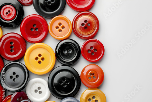 Stylish multi-colored buttons on a white background.