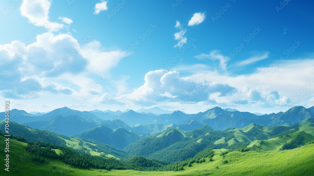 mountain landscape with sky and clouds