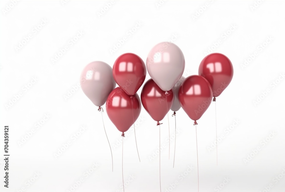 a set of balloons isolated on a white background. generative ai