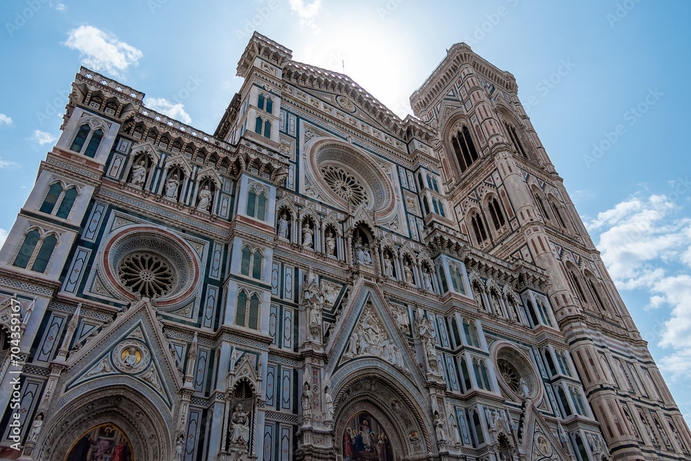 Florence, Italy, July 25, 2023. Metropolitan Cathedral Basilica of Saint Mary of the Flower of Florence. Cathedral of Santa Maria del Fiore