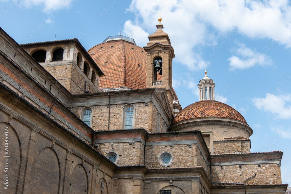 Florence, Italy, July 25, 2023. The Basilica of San Lorenzo is one of the main places of Catholic worship in Florence,