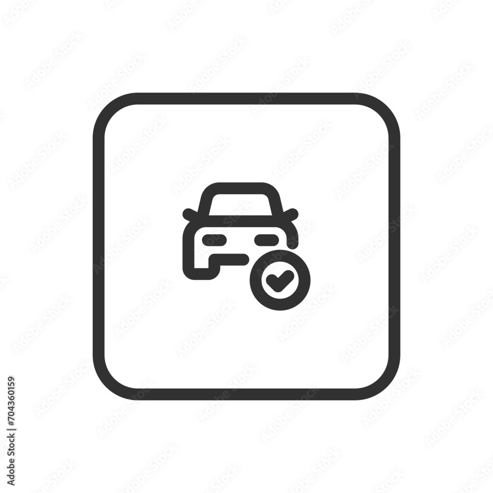 Car checkmark. Modern, simple flat vector illustration for web site or mobile app Car checkmark. Modern, simple flat vector illustration for web site or mobile app
