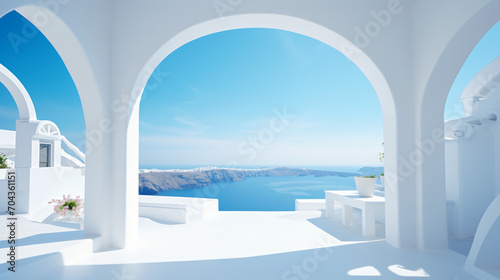 White architecture on Santorini island Greece © Affia